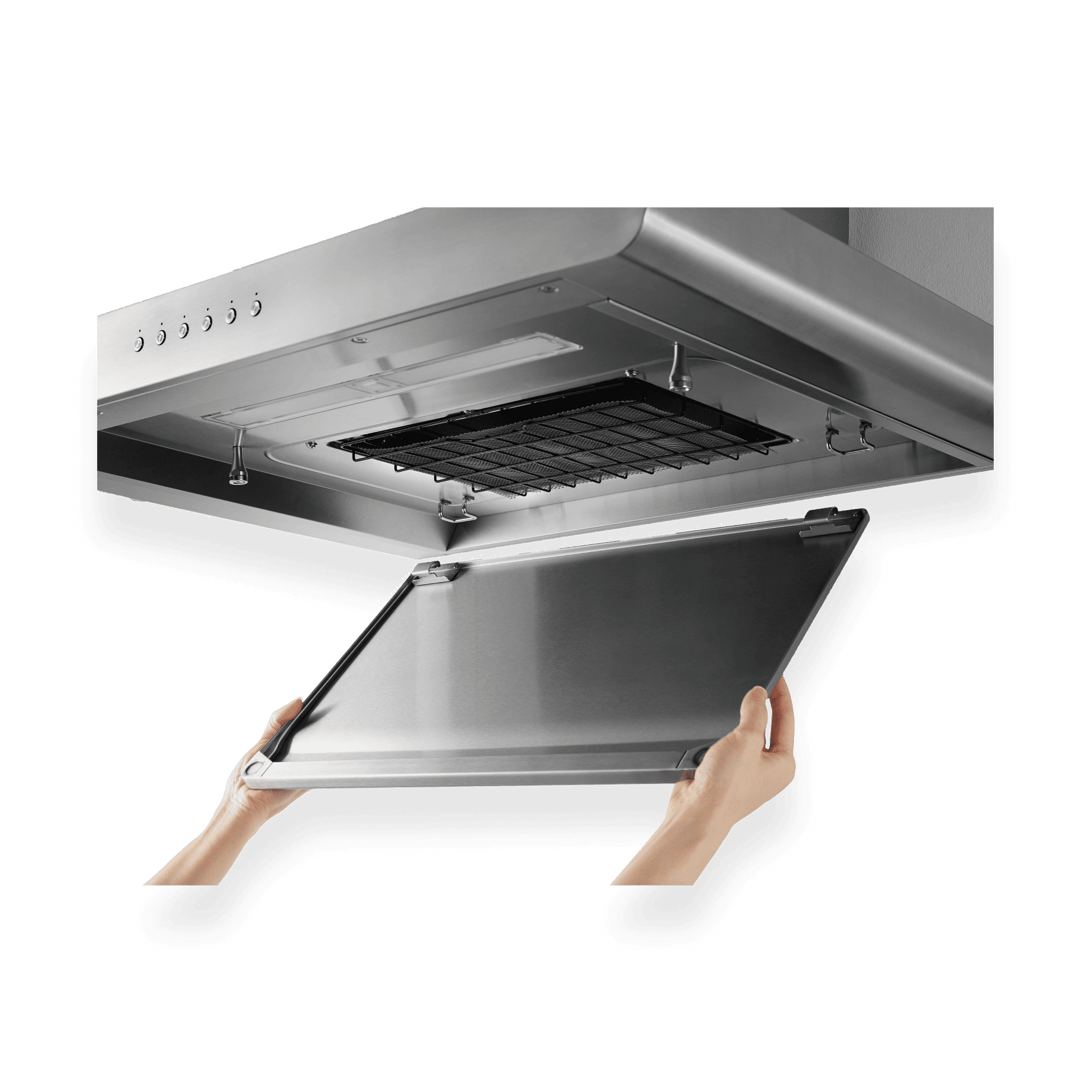 M6000 Sakura Wall-mount Chimney Range Hood Magnetic Rectification Plate integrated oil cup function