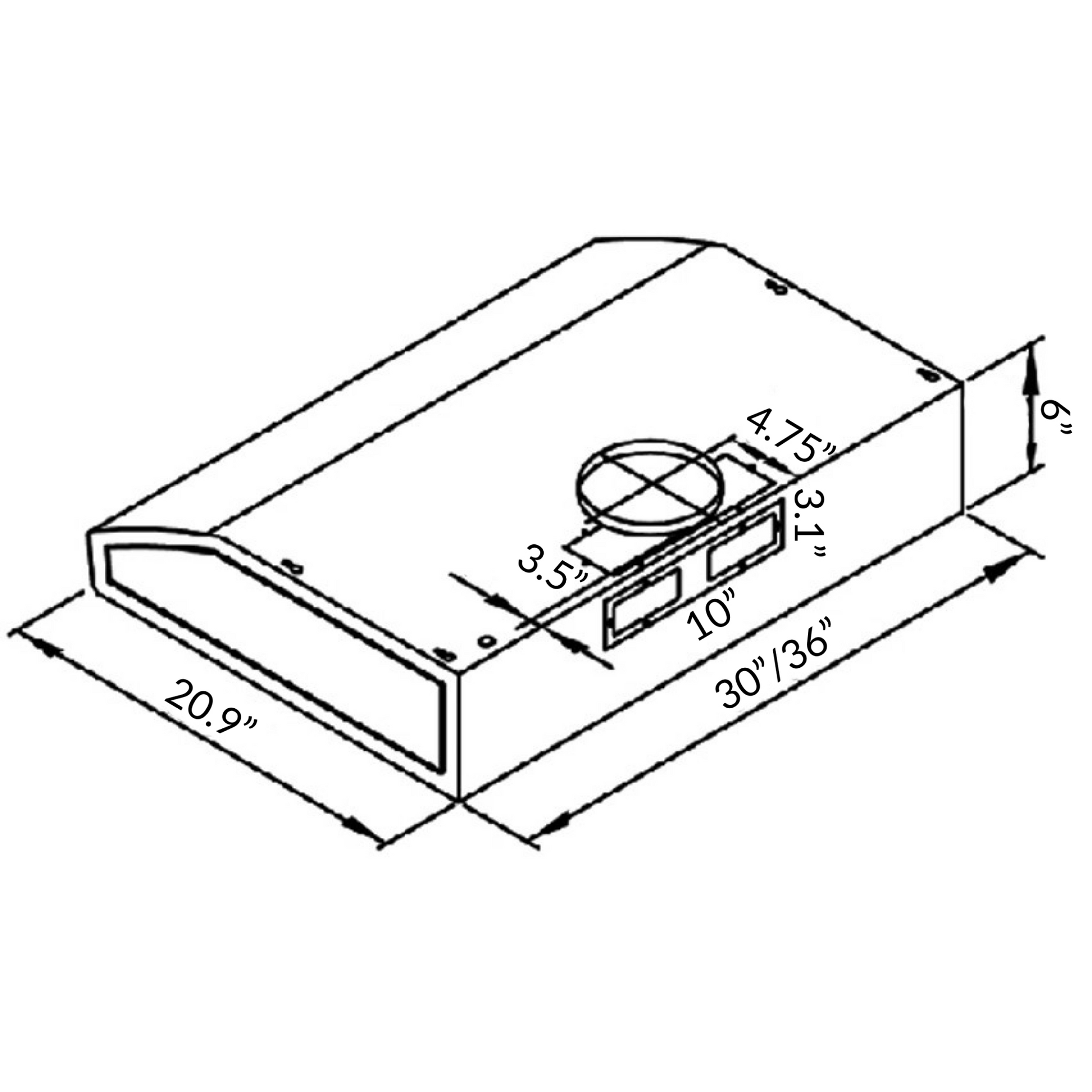 R-8168F & R-8168M Sakura 30"or 36" Range Hood Under-Cabinet