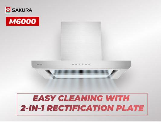 Easy Cleaning with 2-in-1 Rectification Plate | Sakura M6000 range hood