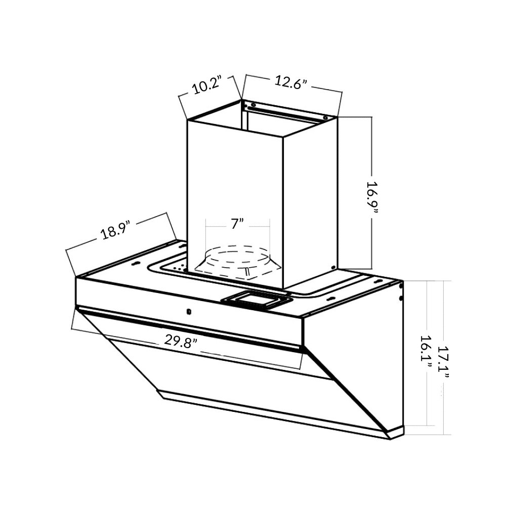 R-7261 Sakura 30" Range Hood - Wall-mount Chimney