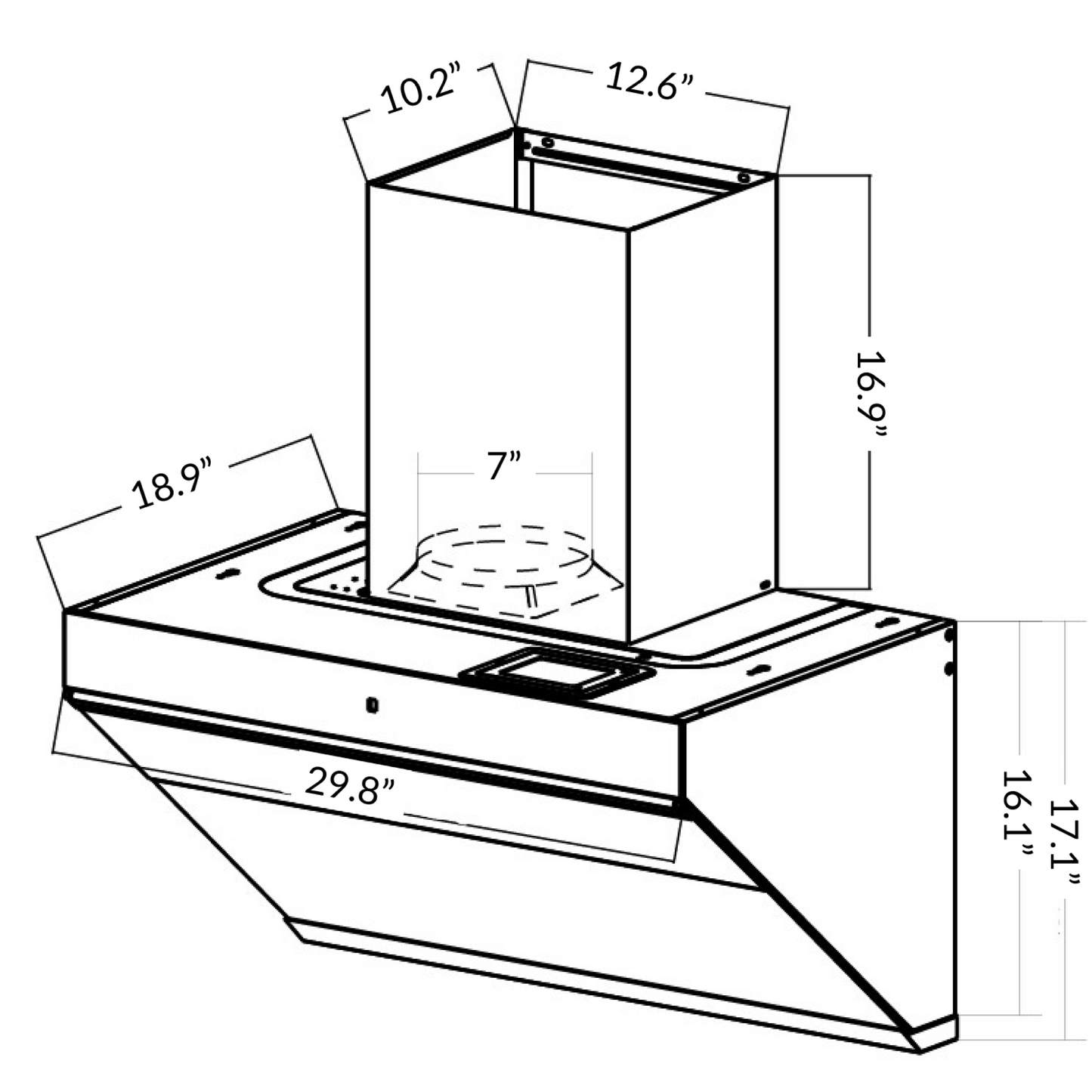 R-7261 Sakura 30" Heat Auto Clean Range Hood - Wall-mount Chimney